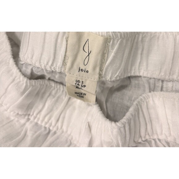 Joie White Linen Maxi Midi Skirt Elastic Waist Resort Boho Beach S - Picture 3 of 5